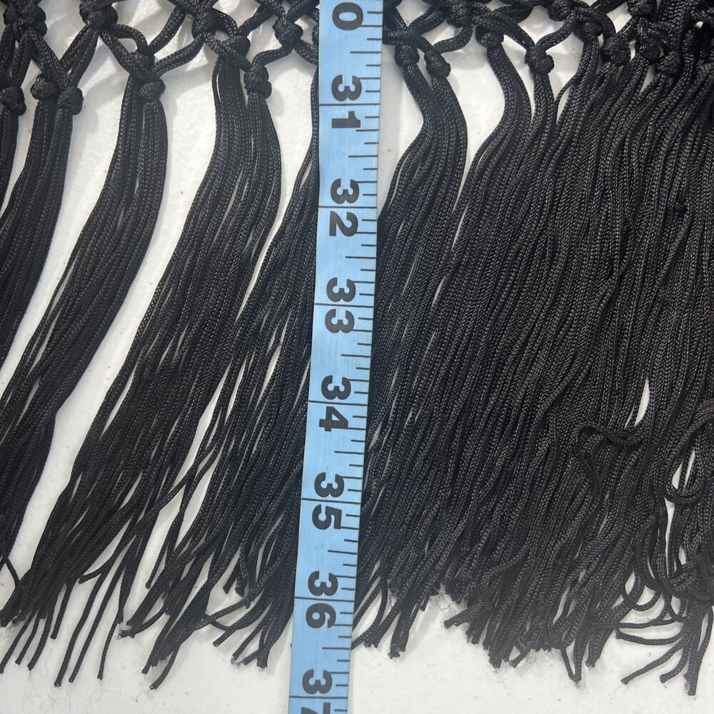 Love Libetty Johnny Was Duster Kimono Womens XS Black Velvet Open Flapper Fringe - Picture 9 of 9